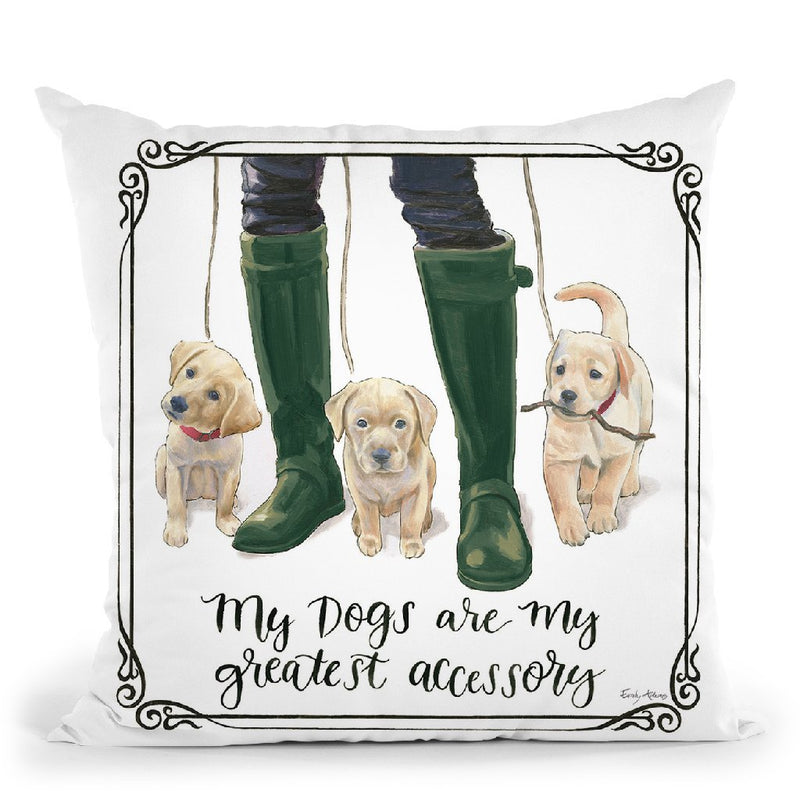Furry Fashion Friends I My Dogs Throw Pillow By Emily Adams