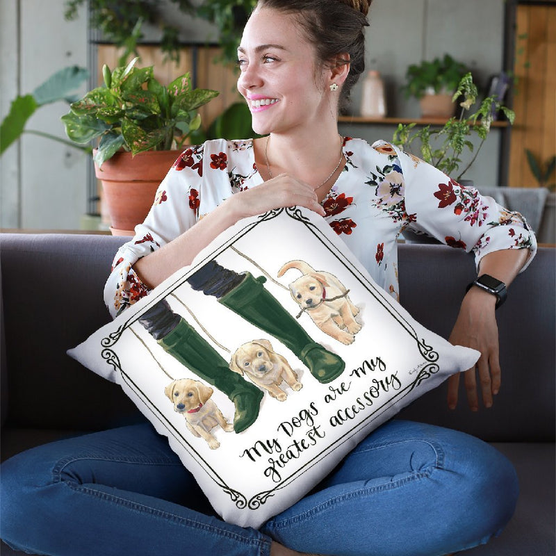 Furry Fashion Friends I My Dogs Throw Pillow By Emily Adams