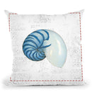 Navy Nautilus Throw Pillow By Emily Adams