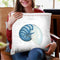 Navy Nautilus Throw Pillow By Emily Adams