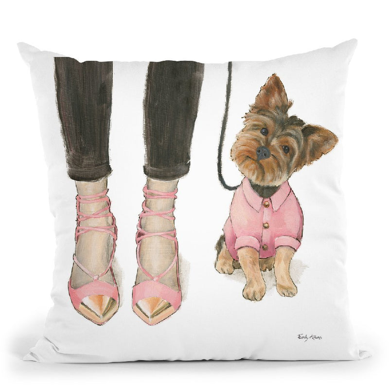 Furry Fashion Friends Iii Throw Pillow By Emily Adams