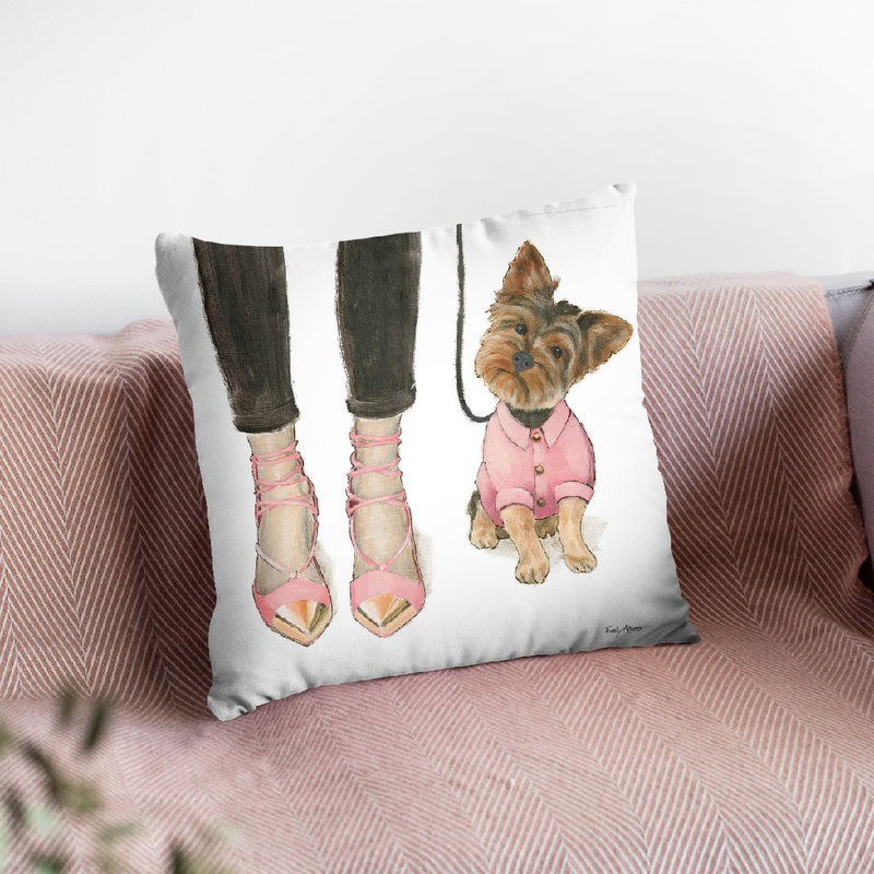 Furry Fashion Friends Iii Throw Pillow By Emily Adams
