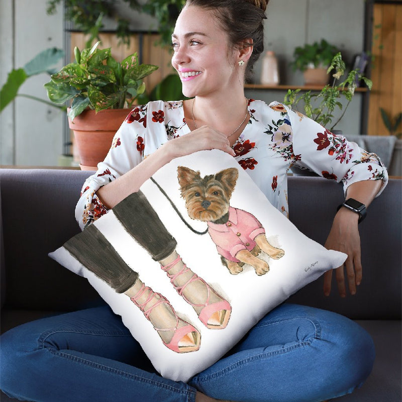 Furry Fashion Friends Iii Throw Pillow By Emily Adams