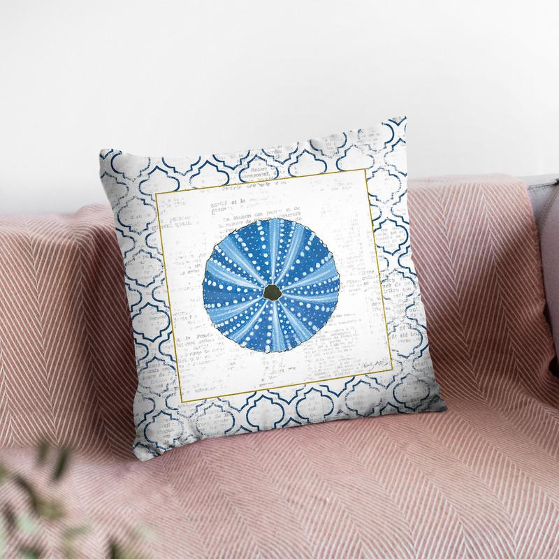 Navy Circular Throw Pillow By Emily Adams