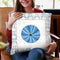 Navy Circular Throw Pillow By Emily Adams