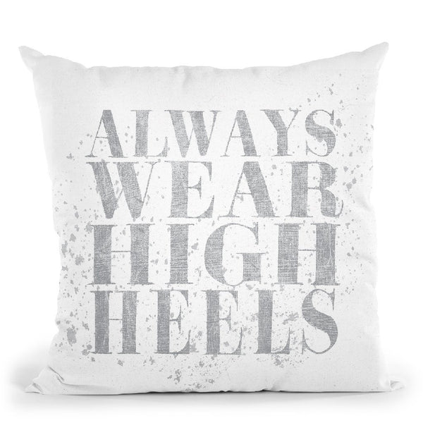 Shoe Fetish Quotes Ii Light Silver Throw Pillow By Emily Adams