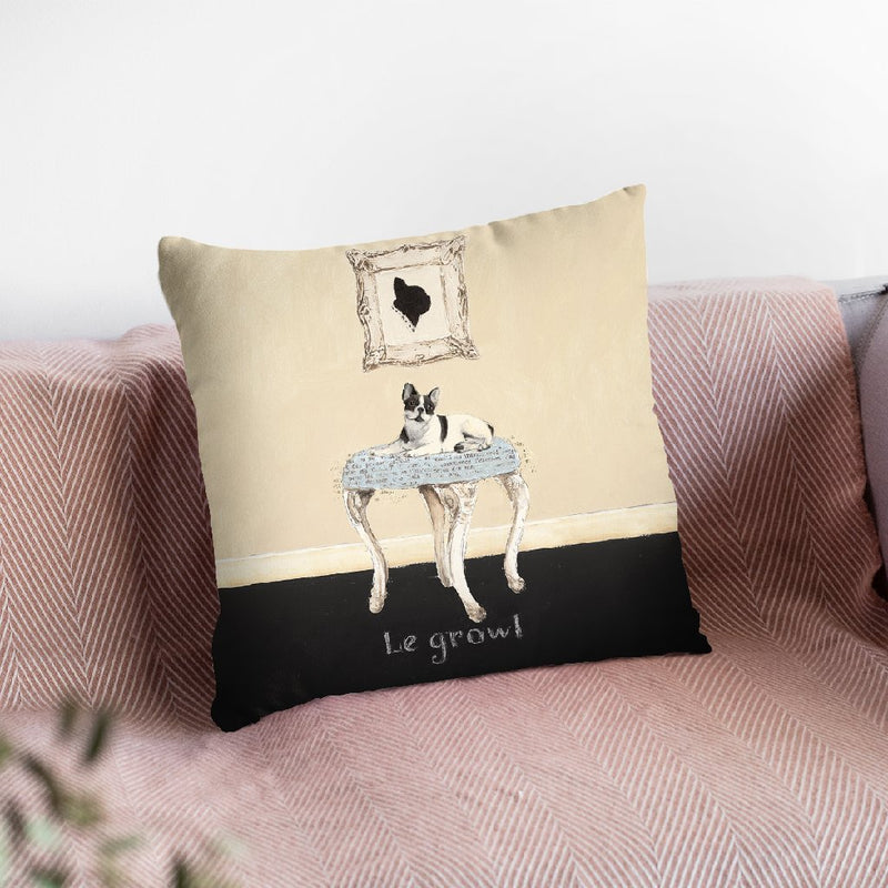 Le Growl Square 12X12 Throw Pillow By Emily Adams