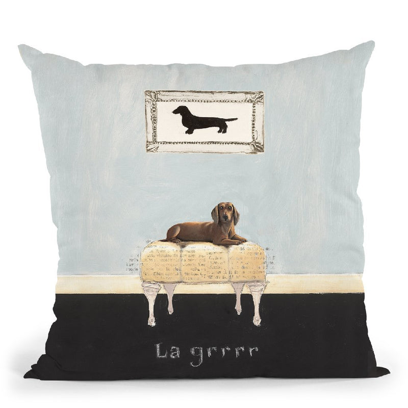 La Grrr Throw Pillow By Emily Adams