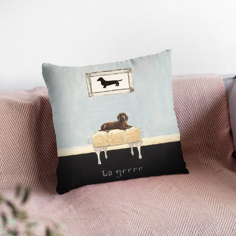 La Grrr Throw Pillow By Emily Adams