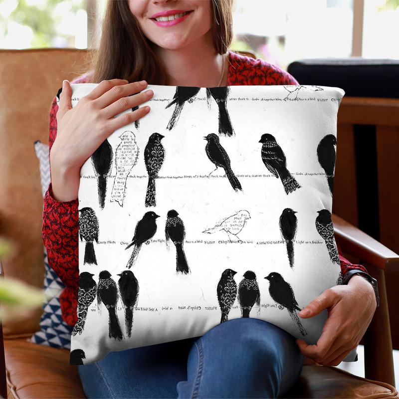 Bird Pattern Vii Throw Pillow By Emily Adams