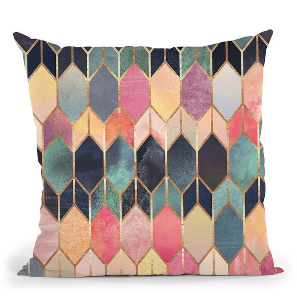Colorful Stained Glass Throw Pillow By Elisabeth Fedrikson