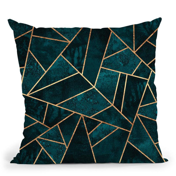 Deep Teal Stone Throw Pillow By Elisabeth Fedrikson