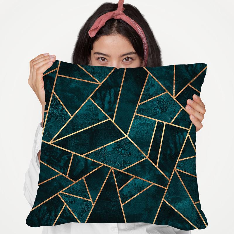 Deep Teal Stone Throw Pillow By Elisabeth Fedrikson