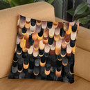 Feathered - Copper And Black Throw Pillow By Elisabeth Fedrikson