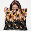 Feathered - Copper And Black Throw Pillow By Elisabeth Fedrikson