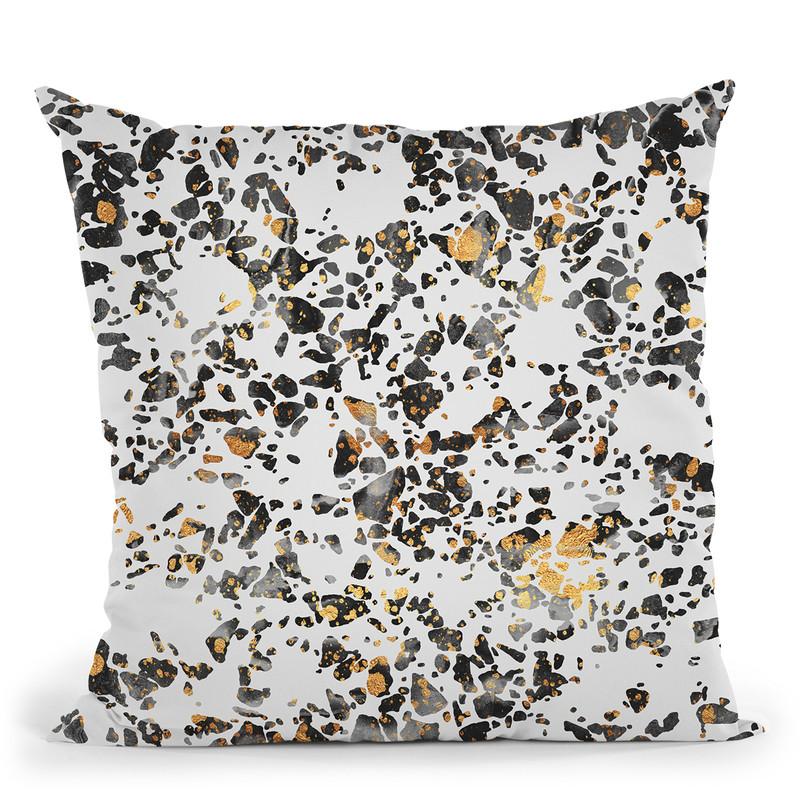 Gold Speckled Terrazzo Throw Pillow By Elisabeth Fedrikson