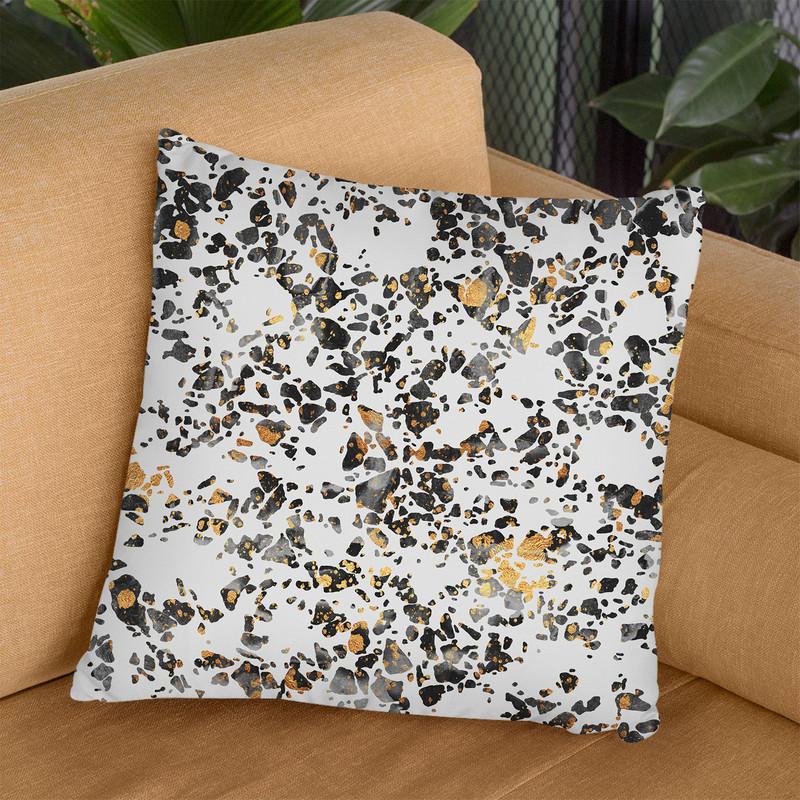 Gold Speckled Terrazzo Throw Pillow By Elisabeth Fedrikson