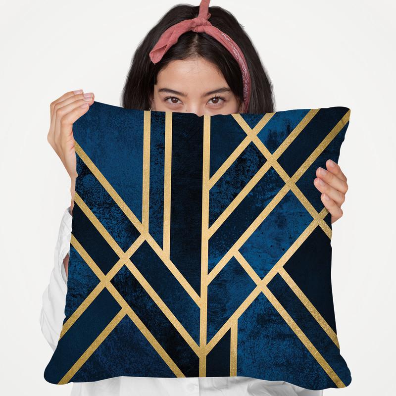 Art Deco Midnight Throw Pillow By Elisabeth Fedrikson
