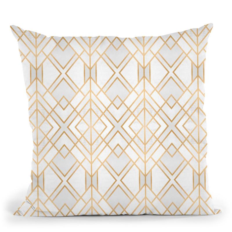 Golden Geo Throw Pillow By Elisabeth Fedrikson