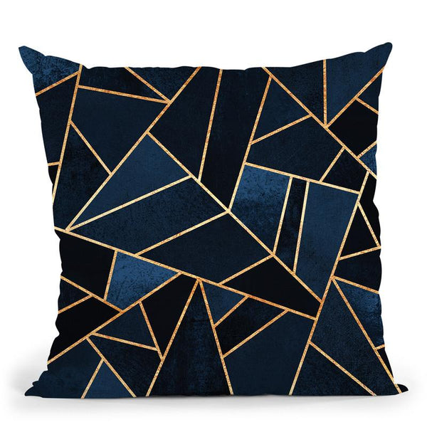 Navy Stone Throw Pillow By Elisabeth Fedrikson