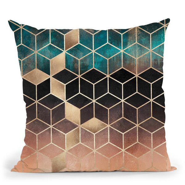 Ombre Dream Cubes Throw Pillow By Elisabeth Fedrikson