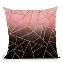 Pink And Black Stone Throw Pillow By Elisabeth Fedrikson