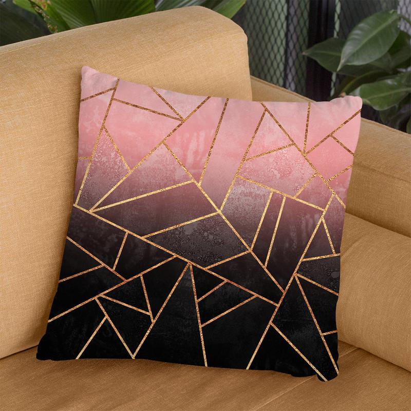 Pink And Black Stone Throw Pillow By Elisabeth Fedrikson