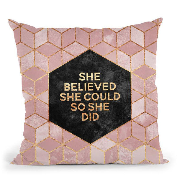 She Believede Could Soe Did Throw Pillow By Elisabeth Fedrikson