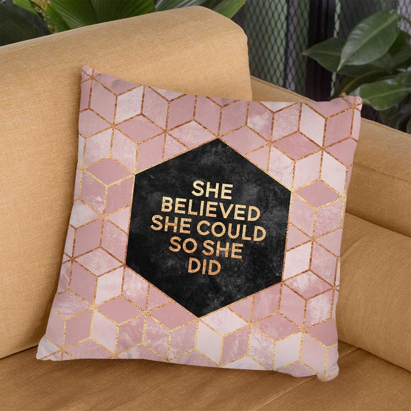 She Believede Could Soe Did Throw Pillow By Elisabeth Fedrikson