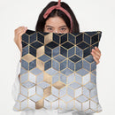 Soft Blue Gradient Cubes Throw Pillow By Elisabeth Fedrikson