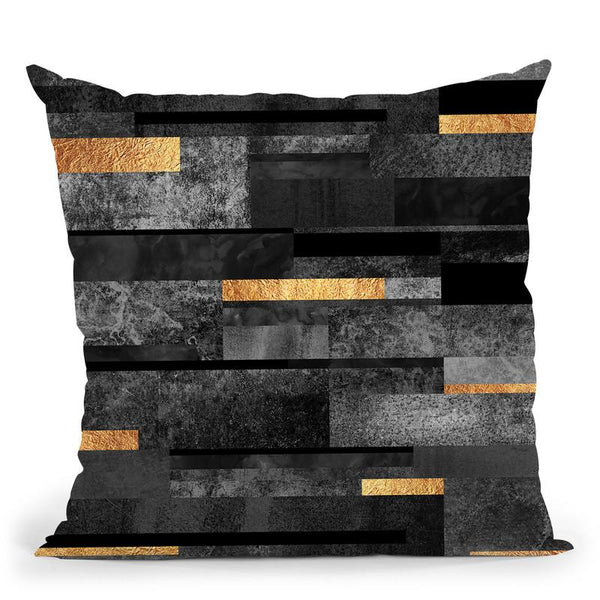 Urban Black And Gold Throw Pillow By Elisabeth Fedrikson