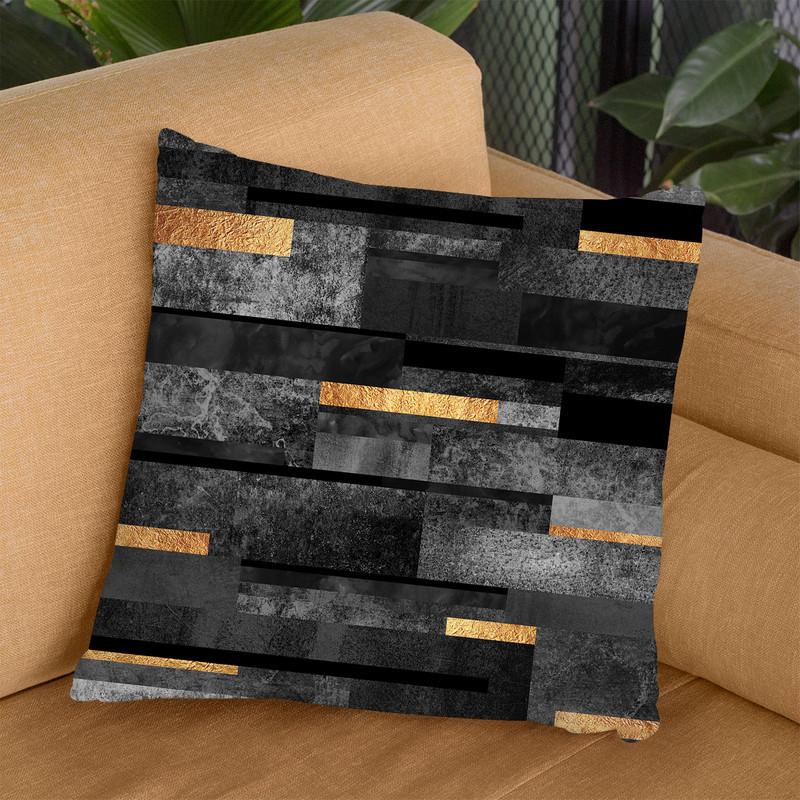 Urban Black And Gold Throw Pillow By Elisabeth Fedrikson