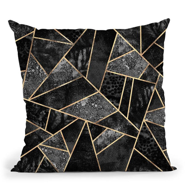 Black Stone Throw Pillow By Elisabeth Fedrikson