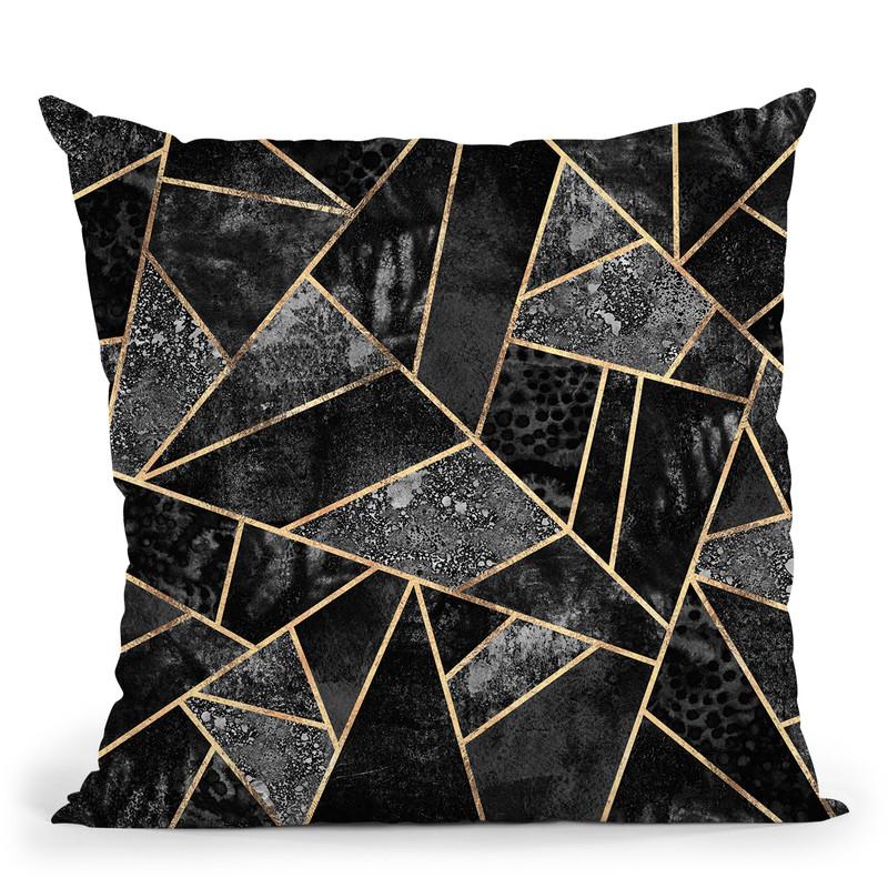 Black Stone Throw Pillow By Elisabeth Fedrikson