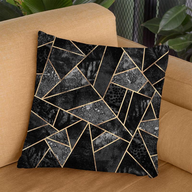 Black Stone Throw Pillow By Elisabeth Fedrikson
