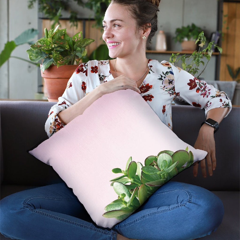 Succulent Simplicity Iii On Pink Throw Pillow By Felicity Bradley