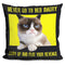 Grumpy Cat Never Go To Bed Angry Throw Pillow