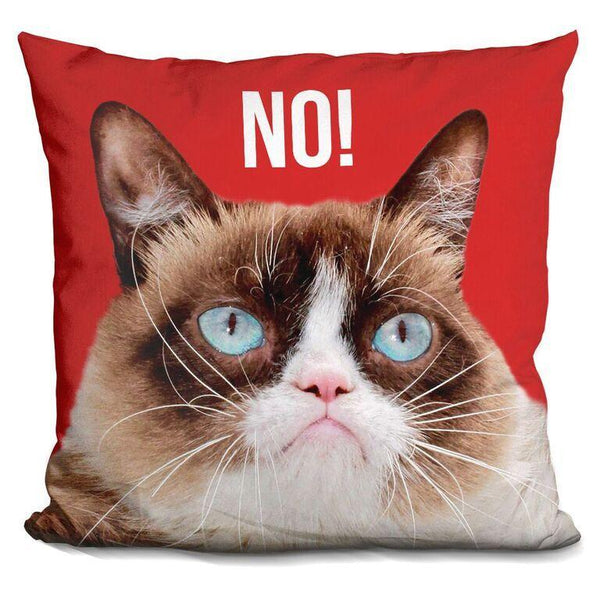 Grumpy Cat No! Throw Pillow