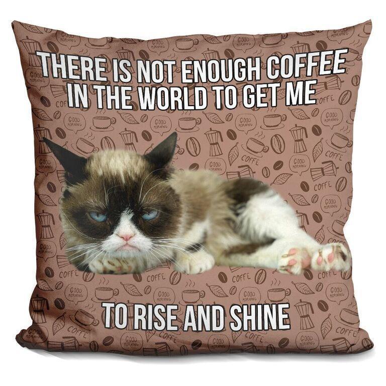 Grumpy Cat There Is Not Enough Coffee Throw Pillow