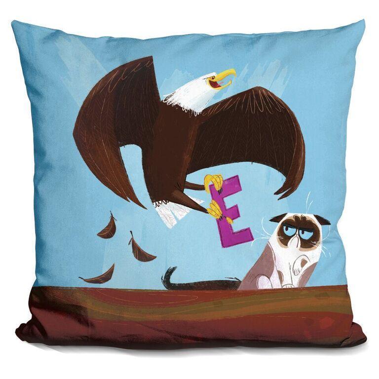 Grumpy Cat E Is For Eagle Throw Pillow