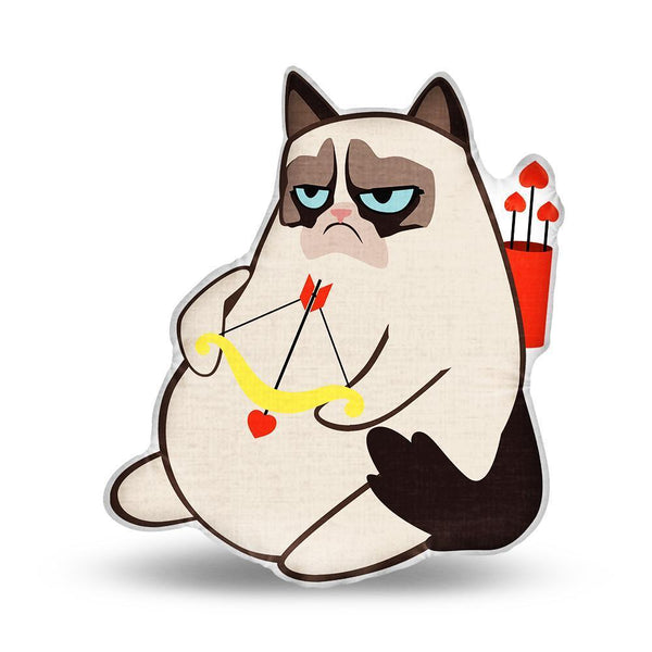Grumpy Cat Grumpy Cupid Throw Pillow