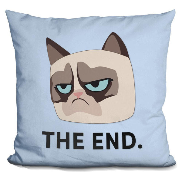 Grumpy Cat The End Throw Pillow