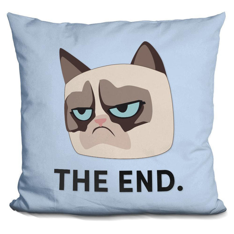 Grumpy Cat The End Throw Pillow