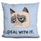 Grumpy Cat Deal With It Throw Pillow
