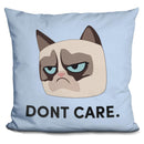 Grumpy Cat Dont Care Throw Pillow