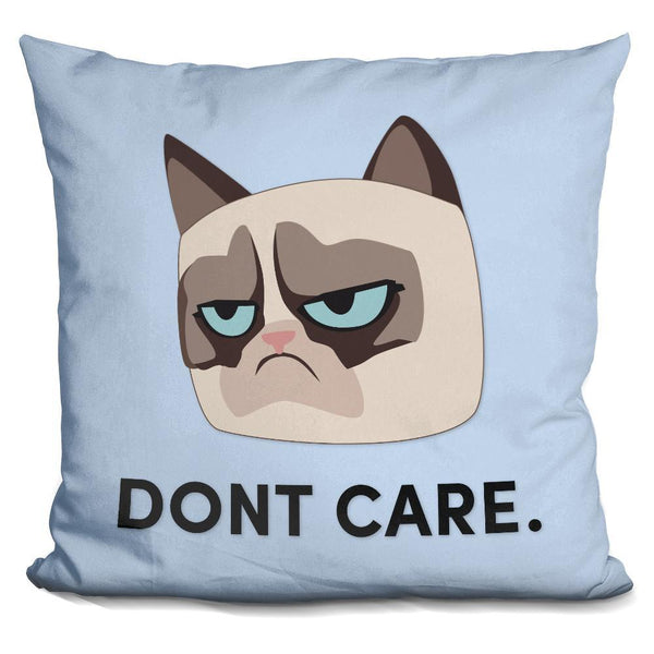 Grumpy Cat Dont Care Throw Pillow