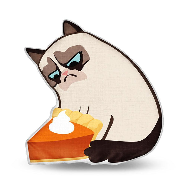 Grumpy Cat Pumpkin Pie Throw Pillow