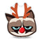 Grumpy Cat Raindeer Throw Pillow