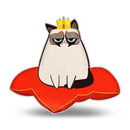 Grumpy Cat Royalty Treatment Throw Pillow
