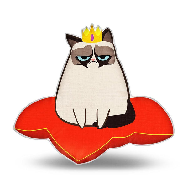 Grumpy Cat Royalty Treatment Throw Pillow